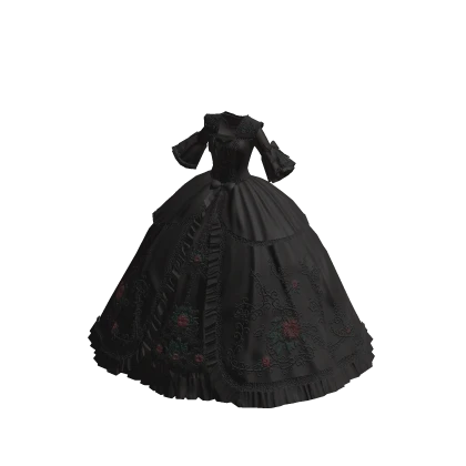 ♾️ Black rococo style gown