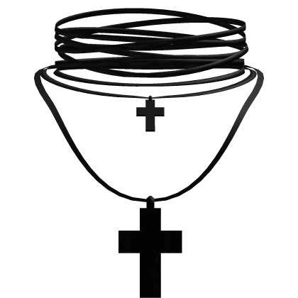Goth Emo Cross Chain Necklace Black 3.0