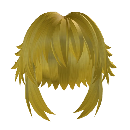 Yellow Anime Short Messy Bangs