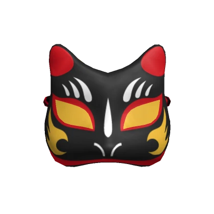 Black Kitsune Mask Front