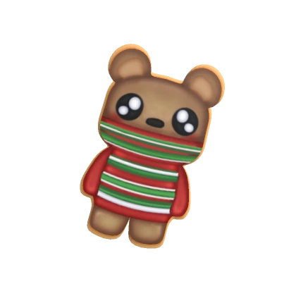 Brown Bear Christmas Cookie