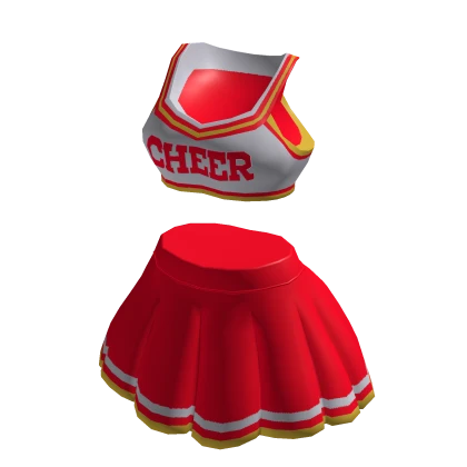 Classic High School Cheer Leader Outfit - Red