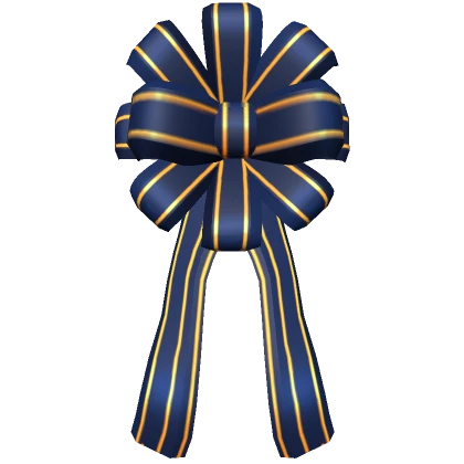 Holiday Gift Bow (Navy and Gold)