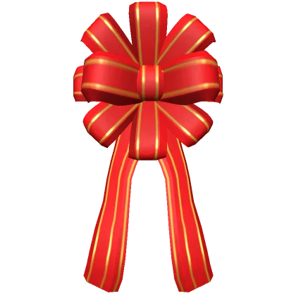 Holiday Gift Bow (Red and Gold)