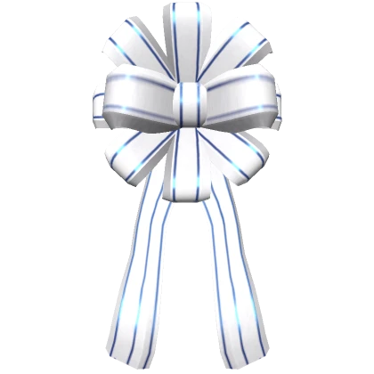 Holiday Gift Bow (White and Blue)