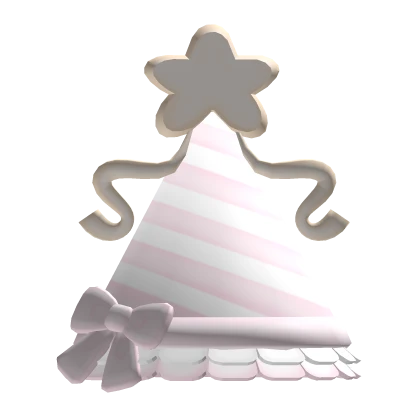 ♡ Cute Striped Ruffle Birthday Hat (Pink )