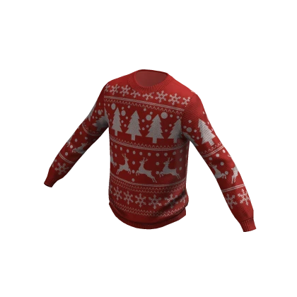 Christmas Sweater Red Knitted Cute Cozy Holiday
