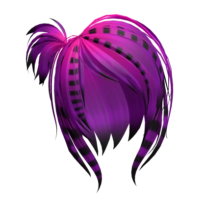 Pink Purple & Black Scene Mini Ponytail Hair