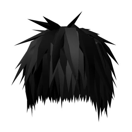 Black Anime Messy Boy Emo Hair