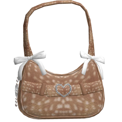 ♡ Fawn Brown Bag with White bows ♡