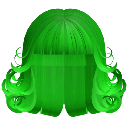 bright green toxic wispy frutiger aero bob curls