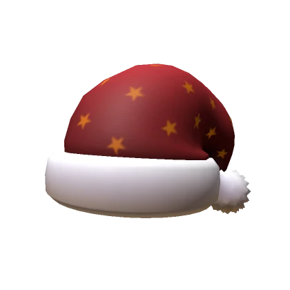 Red Santa Hat with Gold Stars