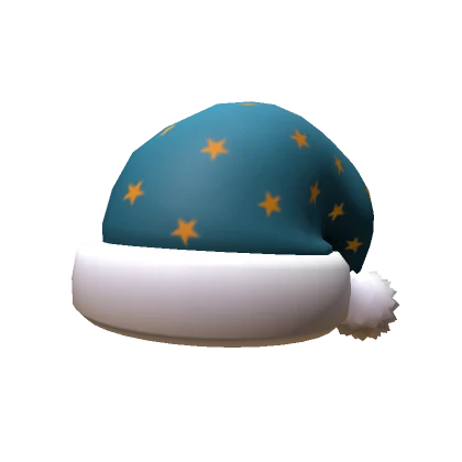 Blue Santa Hat with Gold Stars