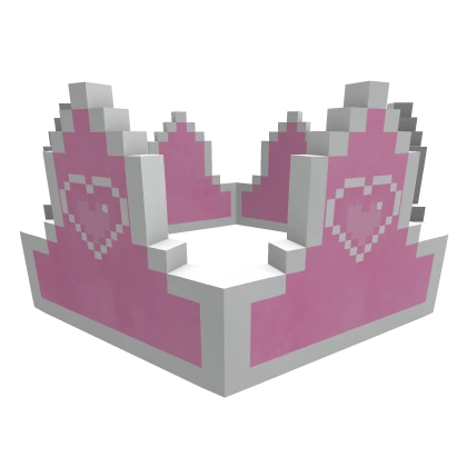 Pink Pixel Heart Kawaii 8-Bit Crown [ADD-ON]