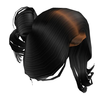 ☆ | Black Low Messy Bun