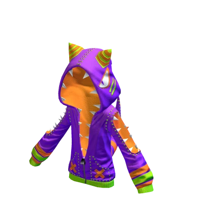 Punk Shark Hoodie Neon Halloween