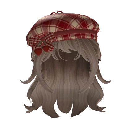 igari mori kei milk tea hair with red cherry beret