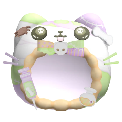 cute spooky halloween zombie kitty hood