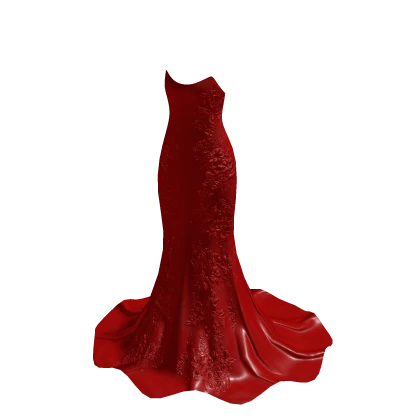 ♡ Strapless Pastel Floral Red Elegant Dress (V1)