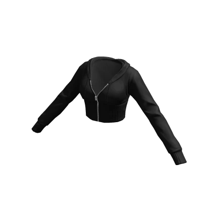 Tracksuit Hoodie Black Cropped Baddie Crop Gym Y2K