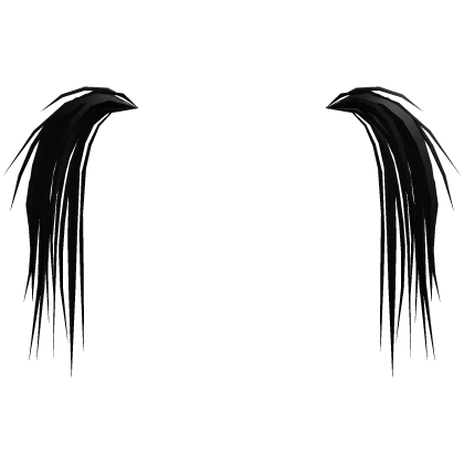 ♡ : black messy emo pigtail hair extensions