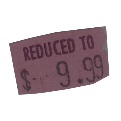 $9.99 Reduced Sticker