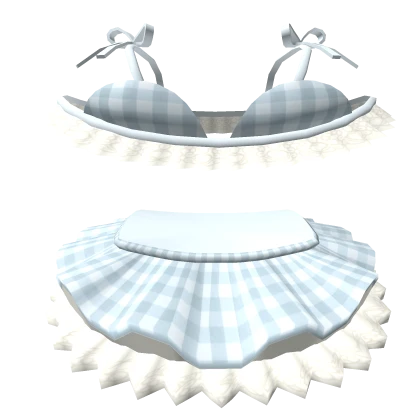 🎀❤3.0 Fashionable light blue plaid swimsuit