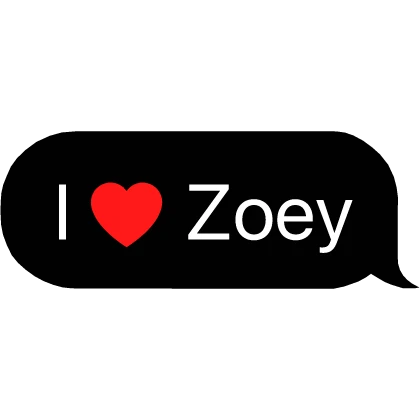 I Heart Zoey Kpop Demon Hunters Text Bubble