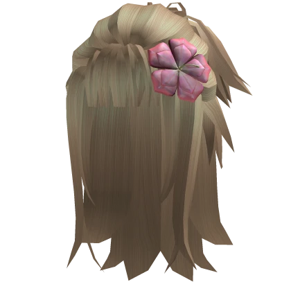 Blonde Wavy Anime Hair with Flower