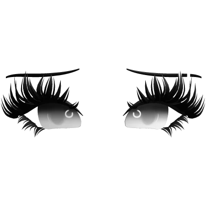 ♡ cute lashes w eyes + eyebrows (white)