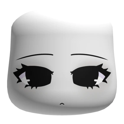 Cute Tired Chibi Cheeks Head - White