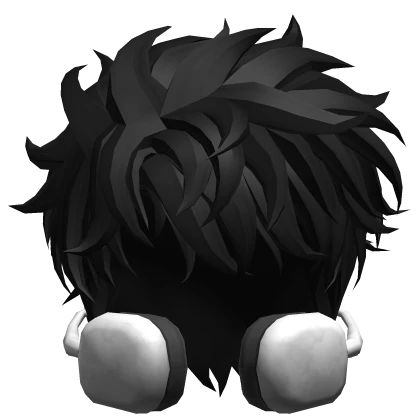 Black Messy Hair w/ Headphones