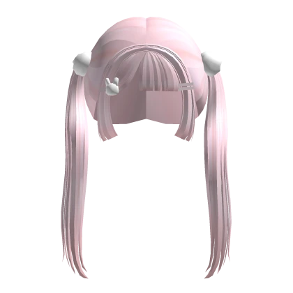 ♡ : cute pink bunny pom pom pigtails