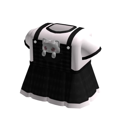 ♡꒰ plaid black grey kitty baby doll overall dress