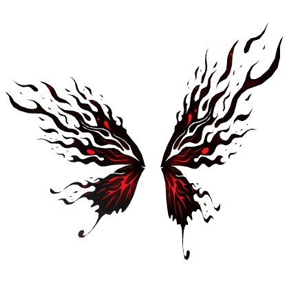 Black Red Shadowflame Butterfly Wings