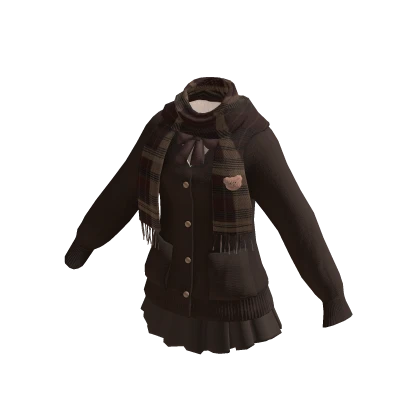 Bear School Uniform Outfit (Brown)