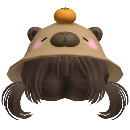Capybara Hat Pigtail Hair 🍊