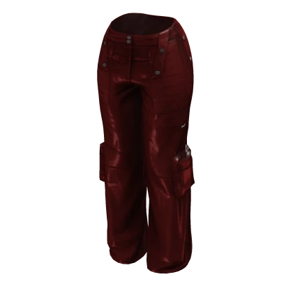 Red Leather Cargo Pants