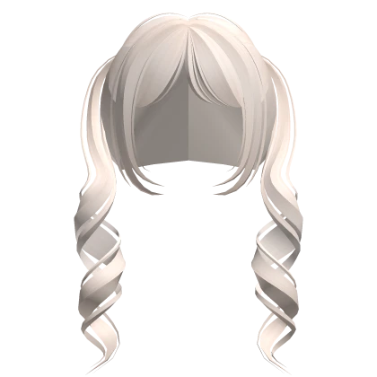 ♡ ┊ wispy cute curled pigtails in light blonde