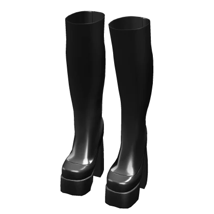 it-girl ☆ chunky blocky black platfrom boots