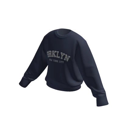 Brooklyn Print Sweater Blue