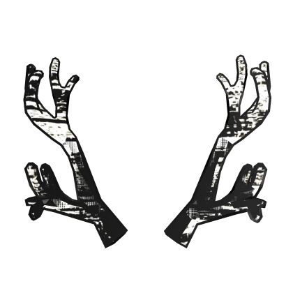 White Static Animated Glitch Antlers