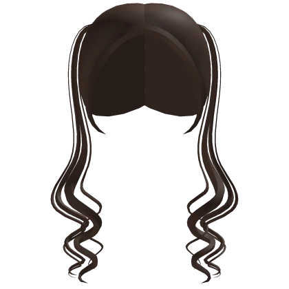 cutesy flowing swirly pigtails in brown