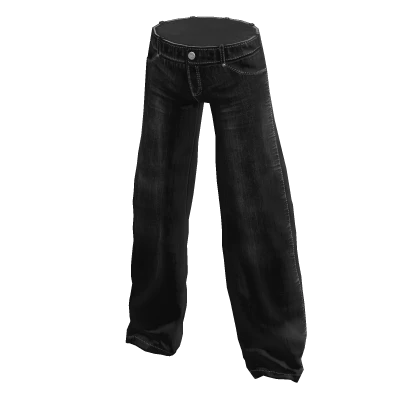 Distressed Black Washed Baggy Jeans