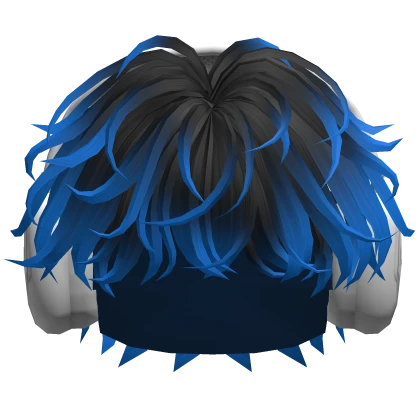 Messy Hair w/ White Skull Headphones (Black&Blue)