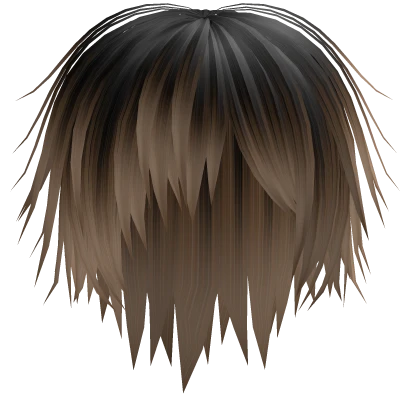 Messy Bangs Ombre Emo Hair Brown