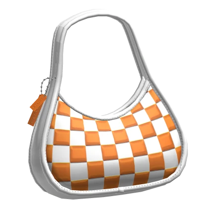 Coach Orange and White Checker Shoulder Bag