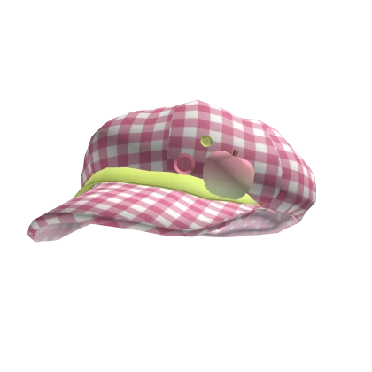 ♡ cute pink apple plaid shoujo igari beret cap