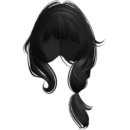 Cute Cottage Core Messy Fluffy Pigtail (Black)