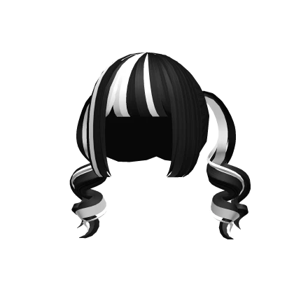 ୨୧: kawaii jirai kei pigtails black & white